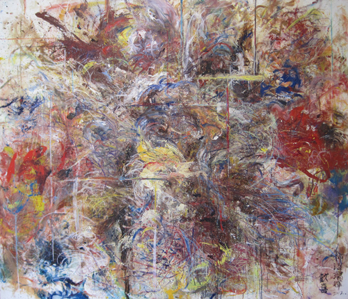 Mizuki Kakinuma "WORK / Abstract Expression 2/4", oil on canvas, 1620x1940mm